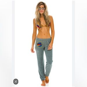 aviator nation gray sweatpants-m